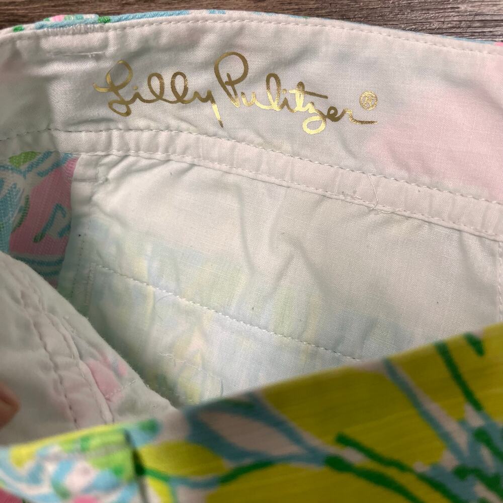 Lilly Pulitzer Callahan Shorts Size 4 Pink Green Floral Cotton 5” Preppy Resort - Picture 7 of 10
